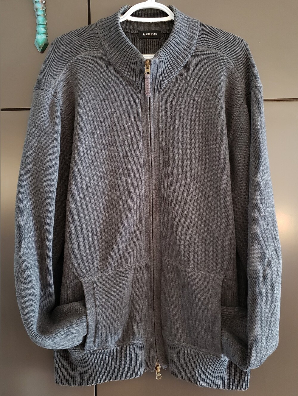 Mens VAN HEUSEN Full-Zip Sweater XL